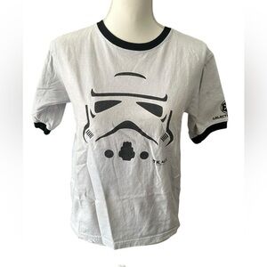 Disney Parks Star Wars Stormtrooper Graphic White Black Short Sleeve Kids T-Shir